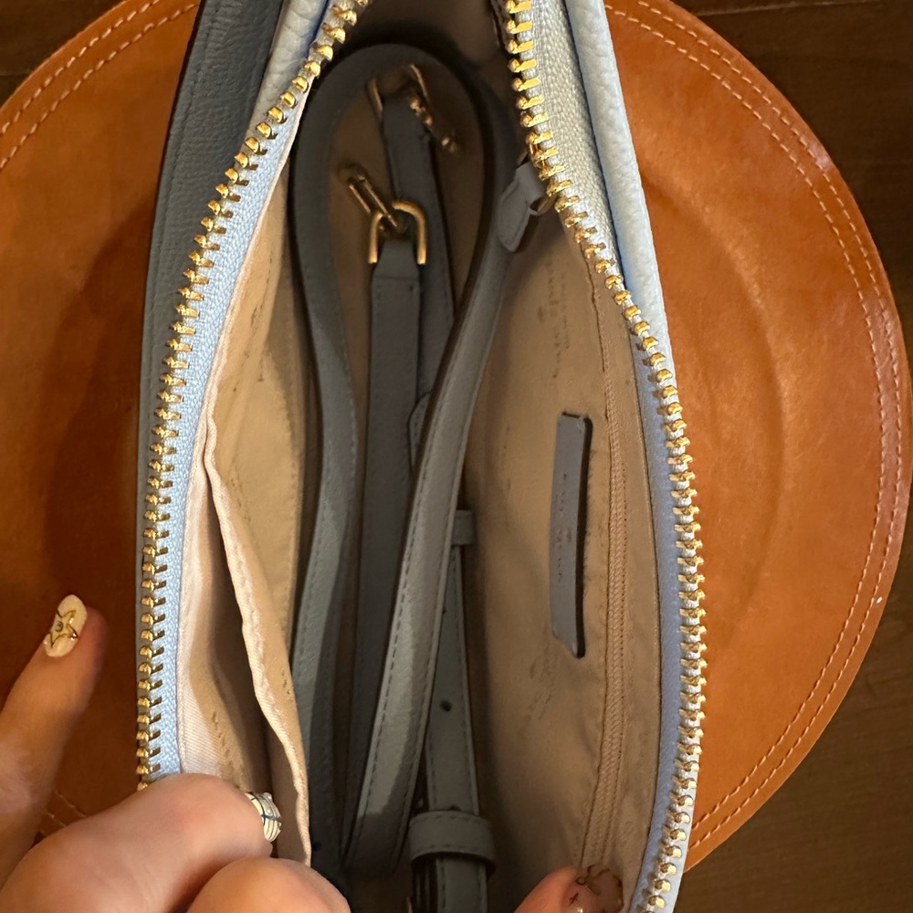 NWOT Kate Spade Light Blue Woven Shoulder Bag - Picture 3 of 5